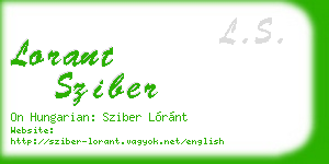 lorant sziber business card