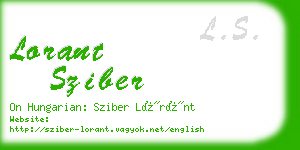 lorant sziber business card